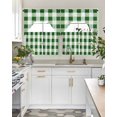 thumbnail image 4 of Green Plaid Swag Curtains for Living Room/Bedroom Windows, Spring Summer Farmhouse Buffalo Checkered Kitchen Curtains and Valances Set 36 Inch Length, Light Filtering Swags Valance Curtain Panels, 4 of 5