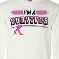 thumbnail image 4 of Inktastic I'm a Survivor Breast Cancer Awareness with Ribbon Long Sleeve T-Shirt, 4 of 5