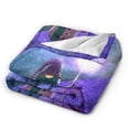 thumbnail image 2 of DouZhe Ultra-Soft Micro Fleece Lightweight Flannel Bed Blanket, Gnome Moon Snow Purple Print Cozy Warm Throw Blankets, 60"x50", 2 of 7