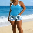 thumbnail image 6 of Tnhcen Women's Scoop Neck Printed Polka Dot Tankini 2-Piece Swimsuit Set, Adjustable Straps Built-in Bra No Underwire Tummy Control S-2XL Polyester Swimwear, 6 of 8