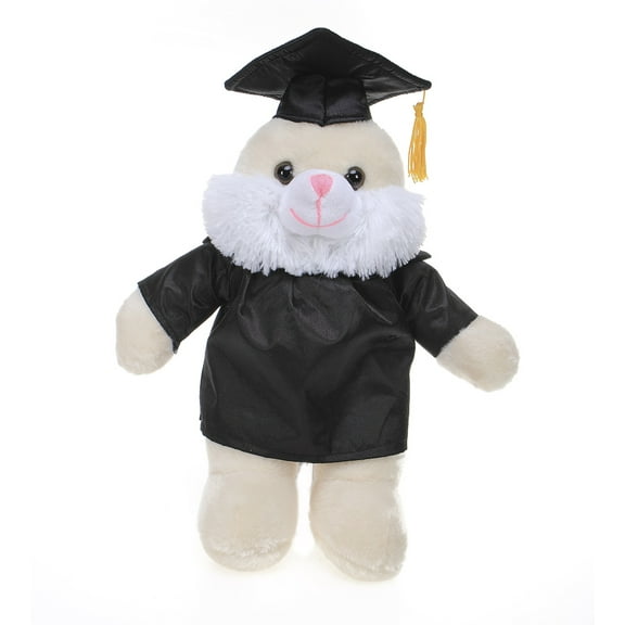 Made by Aliens Personalized Bunny Stuffed Animal Plush Toy– Perfect Gift for Graduation Name or Your School Logo on Gown, Best for Any Grad School Kids 12 Inches