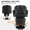thumbnail image 4 of Artist hand All Purpose Reclining Hydraulic Barber Chair Heavy Duty Salon Beauty Spa Hair Styling Equipment(Black), 4 of 12