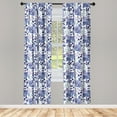 thumbnail image 3 of Ambesonne Paisley Curtains, Boho Pastel Leaves, Pair of 28"x63", Mauve Violet Blue, 3 of 5