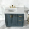thumbnail image 5 of Gazsi 36" Single Bathroom Vanity Set in Charcoal Blue with Grain White Composite Stone Countertop without Mirror, 5 of 10