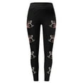 thumbnail image 4 of FYEGRE Women's Festive Holiday Glass Print High Waist Workout Leggings for Yoga Fitness and Athletic Training Black S, 4 of 4