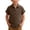 Brown, variant on KyCheLot Boys and Girls Button Shirts Lapel Neck Solid Color Rolled Short Sleeve Shirts Kids Casual Summer Blouses