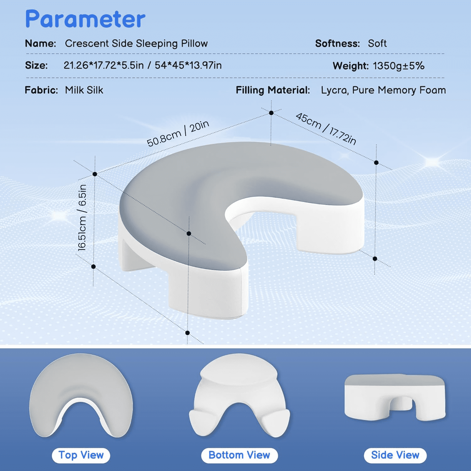 COOKCOK Side Sleeper Pillow with Arm Holes -Arm Pillow Ergonomic Pillow for Cervical, Neck, Shoulder & Rotator Cuff Pain Relief - Ideal for Side Sleepers, Grey