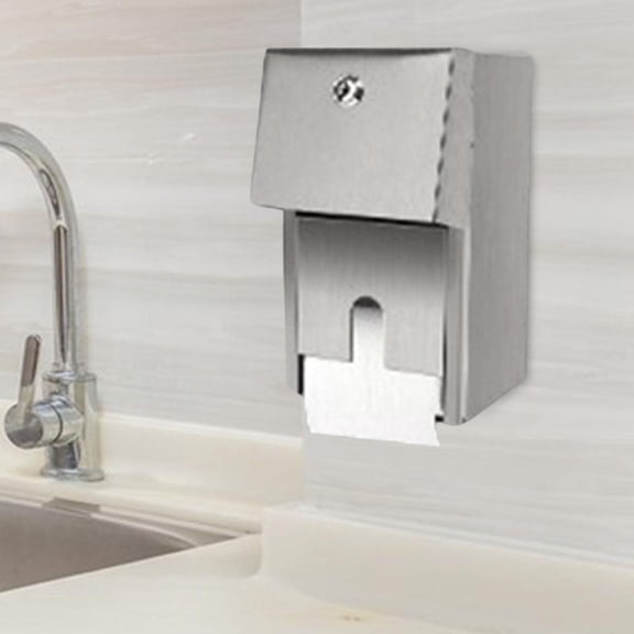 CUTICATE Commercial Toilet Tissue Dispenser Hold s Capacity Modern Wall Mount Lockable Roll Paper Holder Tissue Holder for Malls