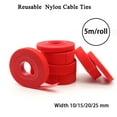 thumbnail image 1 of 5m/roll Cable Ties Reusable Loop Bundle Self Adhesive Red Nylon Strap Organizer Clip Wire Holder Management Fastening Tape width 20mm 8 rolls, 1 of 5