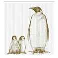 thumbnail image 3 of Ambesonne Animal Shower Curtain, King and Penguin, 69"Wx70"L, Olive Green, 3 of 5