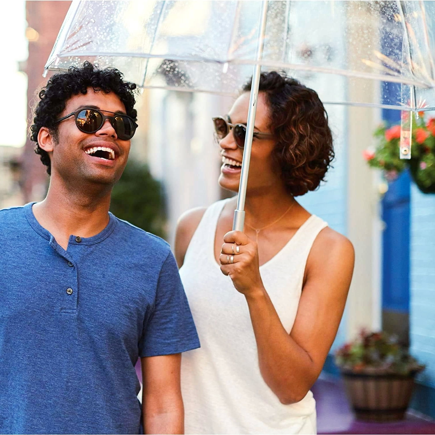 Manual Open Clear Bubble Umbrella with 51 Inch Dome Canopy and Easy-Grip Handle