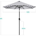 thumbnail image 3 of QRKD 10ft Solar Polyester LED Lighted Patio Umbrella w/Tilt Adjustment and UV-Resistant Fabric - Striped Navy Blue, 3 of 14