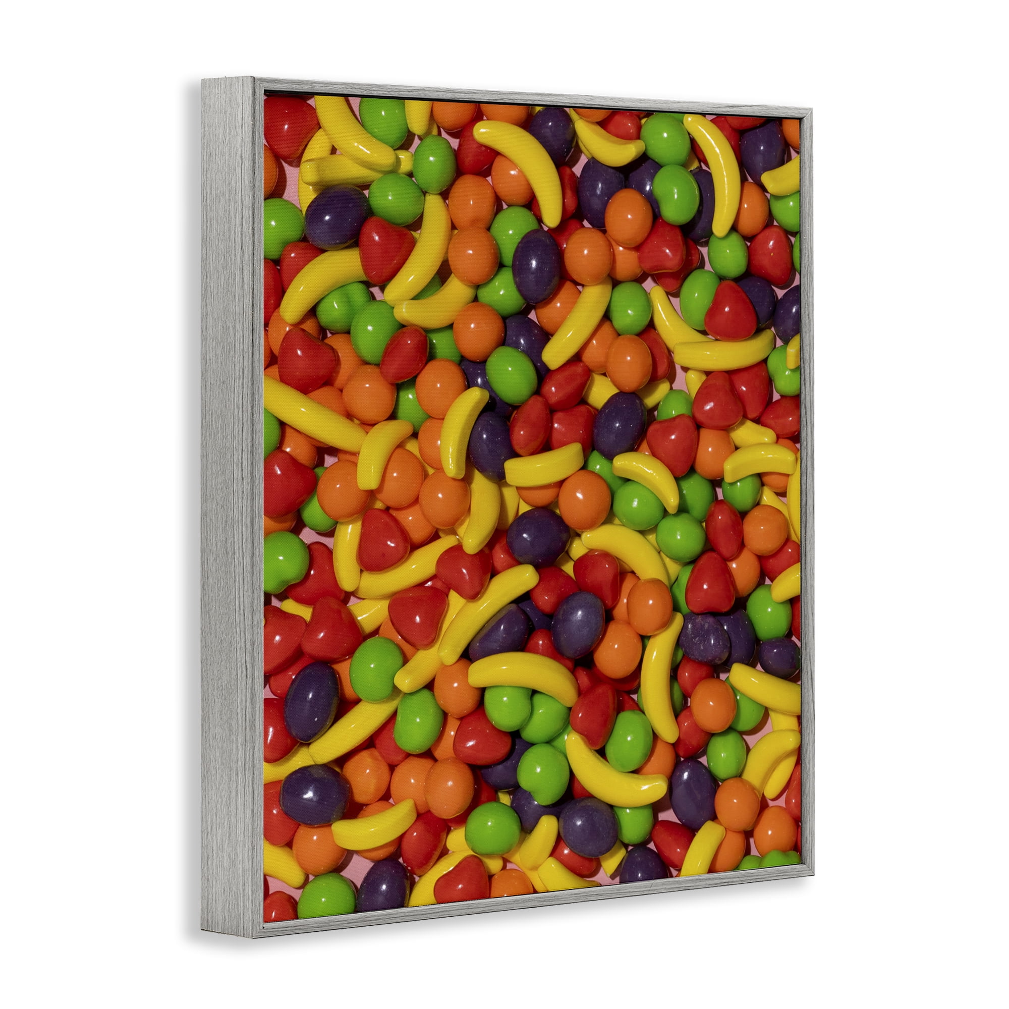 Stupell Industries Retro Assorted Fruit Candy Gray Framed Giclee Art, design by LISH Creative