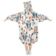 thumbnail image 2 of Wearable Blanket with Sleeves and Pocket Oversized Hooded Sweatshirt 3-14 YR Owl on The Branch S, 2 of 7