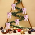 thumbnail image 6 of Taotanxi Christmas Bows for Wreath, Christmas Pink Blue Snowflake Ribbon Bows for Wreaths, Large Tree Topper Bows for Christmas Home Garden Indoor Outdoor Decoration Wreath Ornament Supplies, 6 of 6