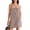 Brown, variant on Women Casual Denim Jumpsuit with Stripes and Pockets Adjustable Shoulder Straps Sleeveless Denim Dress