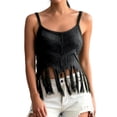 thumbnail image 2 of Fringe Crop Tank Tops for Women Summer Sleeveless Crochet Spaghetti Strap Beach Camisole, 2 of 8