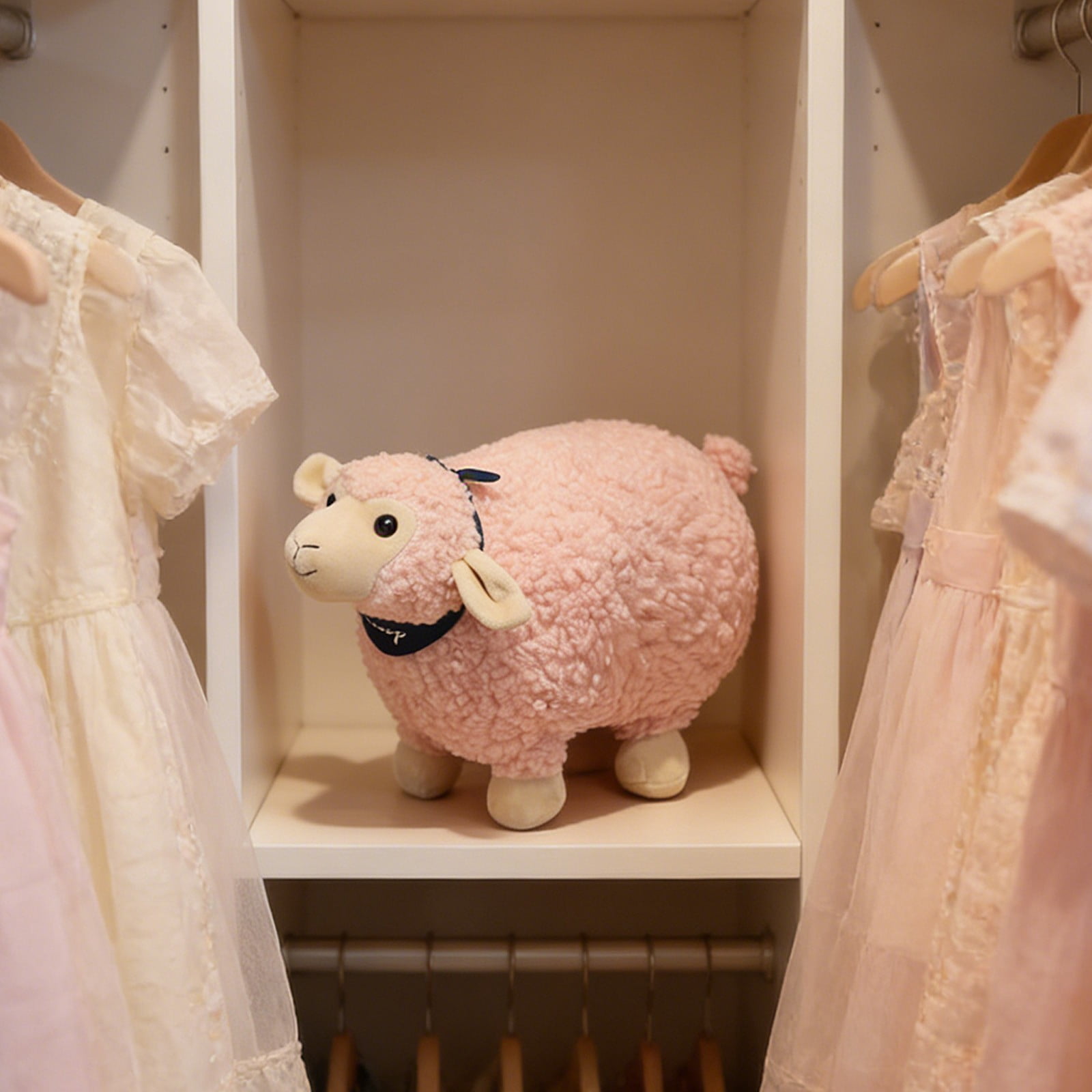 RUIG Lamb Plush Toy, Realistic Sheep Stuffed Animal Toy Characters Stuffed Filled in Limbs 3.9 Inch Soft Huggable for Kids with Stuffed Animals Easter Baptism Gift for Girls Boys