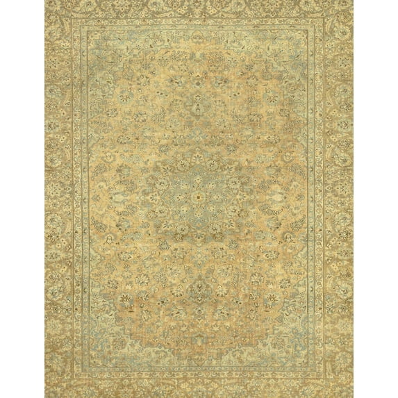 Ahgly Company Indoor Rectangle Abstract Chrome Gold Yellow Abstract Area Rugs, 5' x 8'