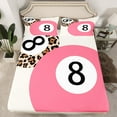 thumbnail image 2 of Castle Fairy Female Men Women Sport Billiards Twin Sheet Sets 3pcs,Jungle Animal Cheetah Print Twin Fitted Sheet Microfiber,Pink Brown Breathable Flat Sheet,Super Cozy Room Decor, 2 of 7