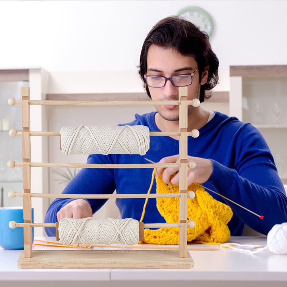 5 Tier Ribbon Holder Organizer Rack Wooden Ribbon Spool Holder Ribbon Organizer for Sewing Craft Wreath Mesh Thread Tape