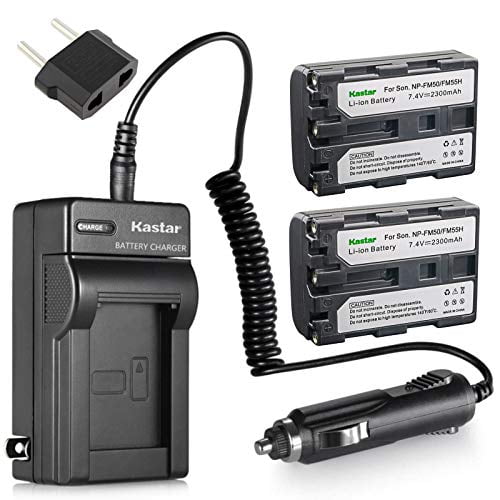 Kastar 2 Pack Batterie et Chargeur Remplacement pour Sony NP-FM30 NP-FM50 NP-FM55H Batterie et Sony DSC-F707 DSC-F717 DSC-F828 DSC-R1 DSC-S30 DSC-S50 DSC
