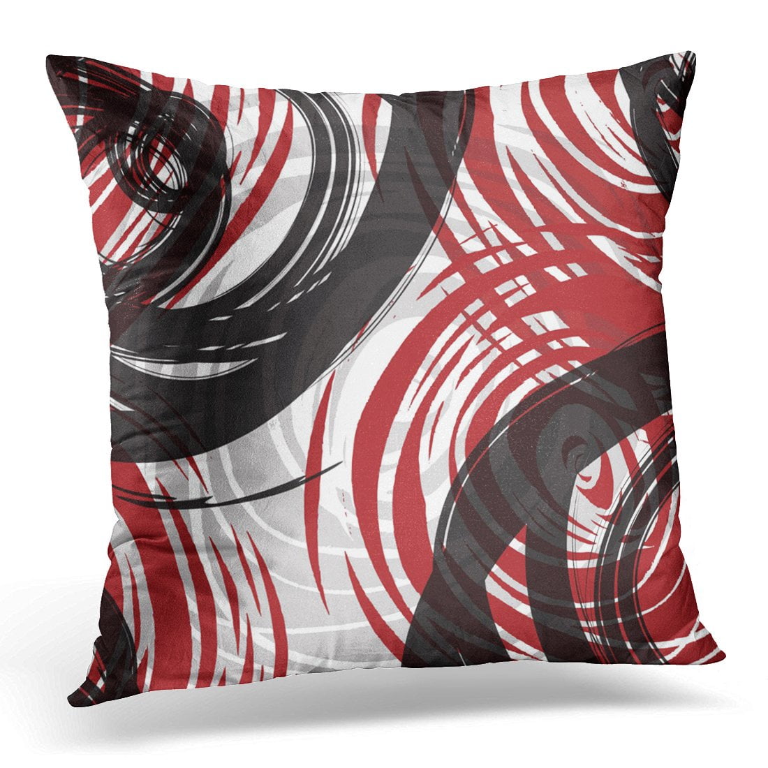 STOAG Black Bold Red Spiral Design Gray Grey Throw Pillowcase Cushion Case Cover 16x16 inch