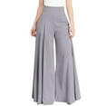 thumbnail image 2 of Lroveb Wide Leg Pants for Women, Womens High Waisted Culottes Palazzo Pants, Pants Casual Comfy Pockets Relaxed Trousers Grey, 2 of 5