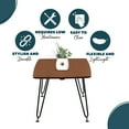 thumbnail image 6 of LeisureMod Modern Coffee 47" Rectangular Wood with Sturdy Metal Legs Wooden Cocktail Table for Living Reception Room, Elmwood Collection, Walnut, 6 of 10