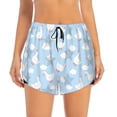 thumbnail image 2 of Daiia Cute Goose On A Blue Sky Pattern Women's 2 in 1 Running Shorts - Lightweight Athletic Workout Gym Yoga Shorts Liner with Phone Pockets-XX-Large, 2 of 7
