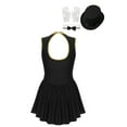 thumbnail image 4 of TiaoBug Women's 4Pcs Halloween Outfits Circus Performance Costume Ringmaster A-line Dress B Black M, 4 of 7