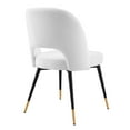 thumbnail image 5 of Modway Rouse 18.5" Performance Velvet Dining Side Chairs in White (Set of 2), 5 of 6