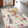 thumbnail image 3 of Spring Easter Area Rug 4x6 Washable Rug Non Slip Watercolor Flowers Cute Rabbits Eggs Leaf Beige Large Area Rug Indoor Floor Carpet for Entryway Bedroom Kitchen Living Room Home Office Dining Room, 3 of 8