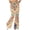 Khaki, variant on CHUMUD Womens Bohemia Flared Yoga Pants Stretchy High Waisted Flare Leggings Bell Bottom Bootcut Yoga Dress Pants Retro Floral Pants Travel Vacation