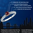 thumbnail image 2 of Gem Stone King 925 Silver and 10K Yellow Gold Red Rhodolite Garnet and Lab Grown Diamond Engagement Ring for Women | 0.55 Cttw | Round 4MM | Gemstone January Birthstone | Size 9, 2 of 6