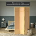 thumbnail image 2 of Red Lantern 7 ft. Tall Jute Shoji Screen - 3 Panel - Natural, 2 of 6