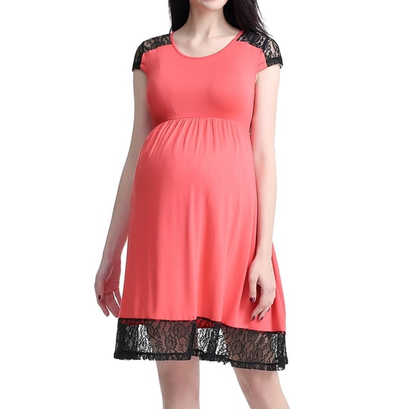Glow & Grow Maternity Lace Insert Skater Dress