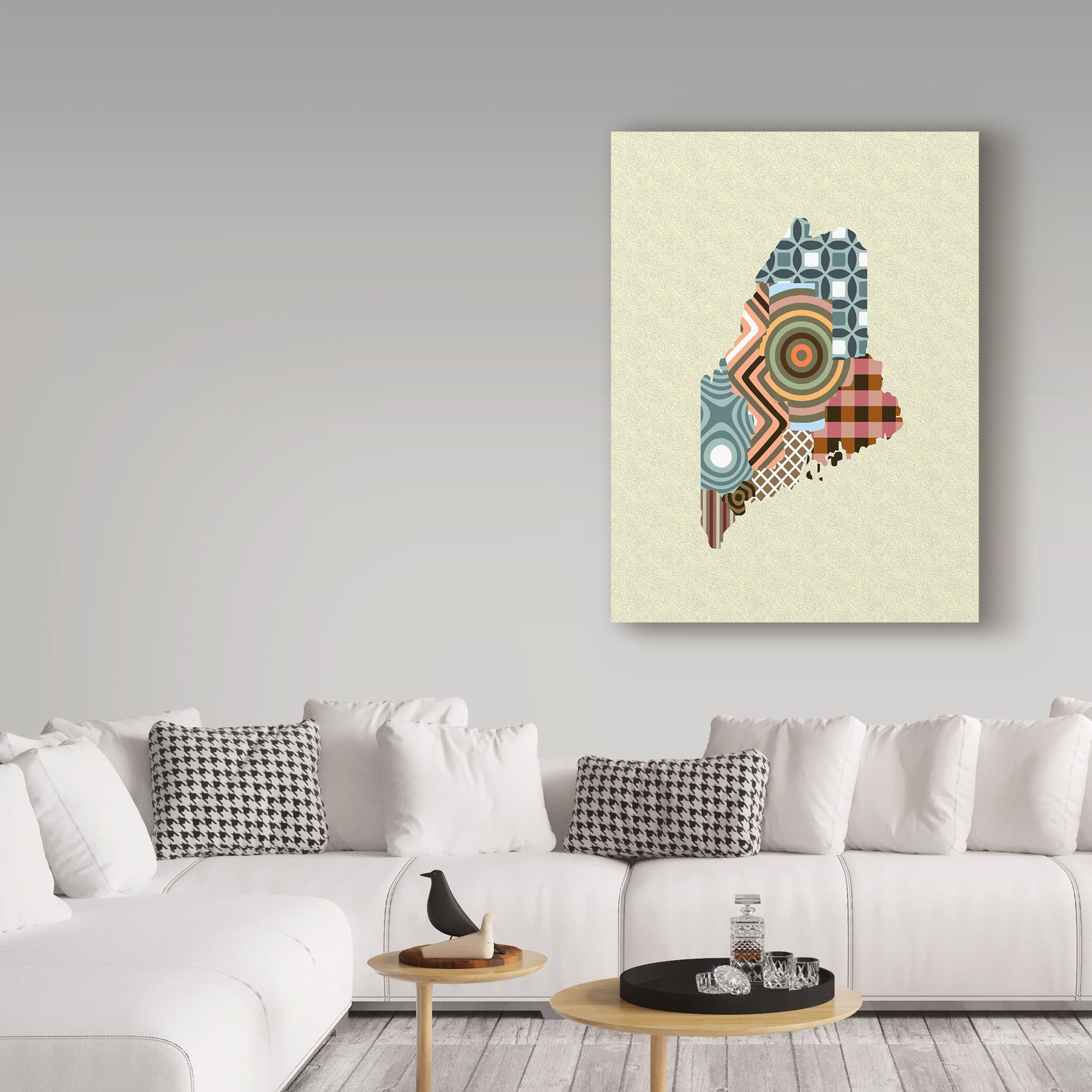 Trademark Fine Art 'Maine State Map' Canvas Art by Lanre Adefioye