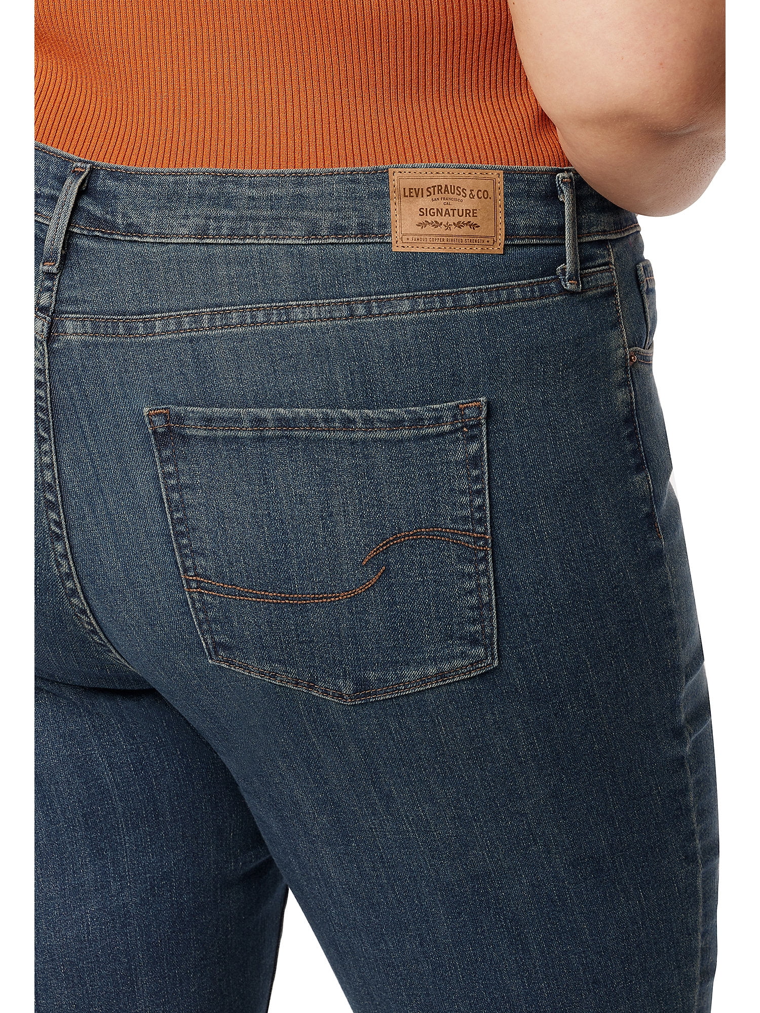 Levi Strauss Signature Women's and Women's Plus High Rise Skinny Jeans, Inseams: Short, Regular and Long, Sizes 2-28