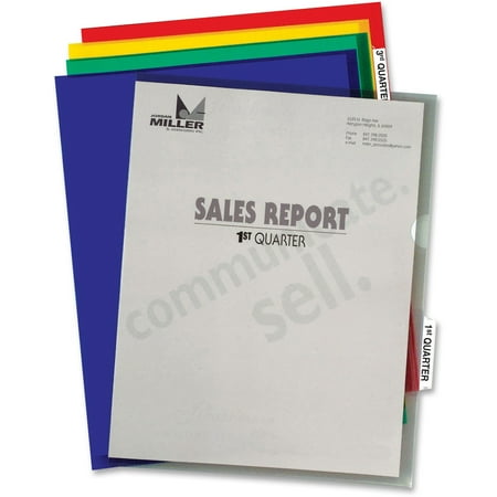 Project Folder Letter - C-Line Heavyweight Tabbed Jacket Project Folders, Letter, Poly, Assorted Colors, 25/Box