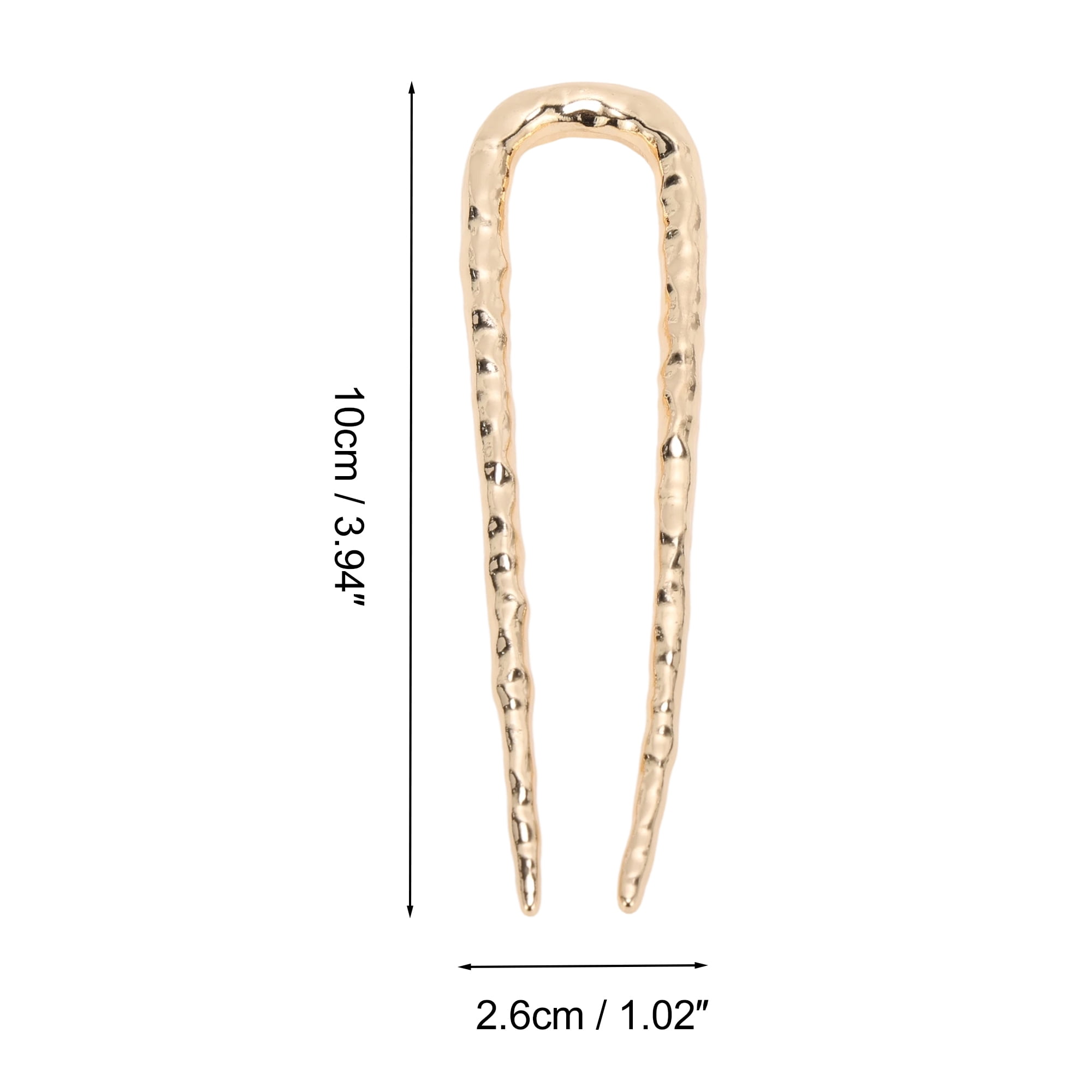 Unique Bargains U-shaped Texture Hair Pin for Women 1 Pc Dark Gold Tone