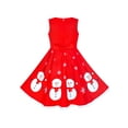 thumbnail image 2 of Girls Dress Red Snowman Snowflake Christmas Party New Year Sleeveless 7 Years, 2 of 6