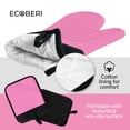 thumbnail image 3 of Ecoberi Pink Silicone Oven Mitts and Pot Holder Set, 3 Count, 3 of 6