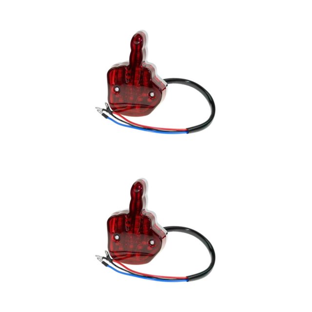 Kenally Unique Middle Finger Motorcycle Taillight Tail Rear LED 12V Lamp Light Brake Tipo 1 2piezas