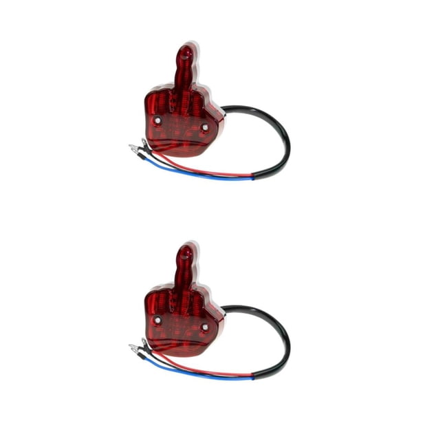 Speravity Unique Middle Finger Motorcycle Taillight Tail Lamp 12V LED Light Rear Brake Tipo 1 2piezas