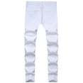 thumbnail image 2 of CHERALKEST Men's Skinny Slim Fit Ripped Jeans Biker Stretch Nostalgic Frayed Slim-fit Destroyed Denim Pants, 2 of 5