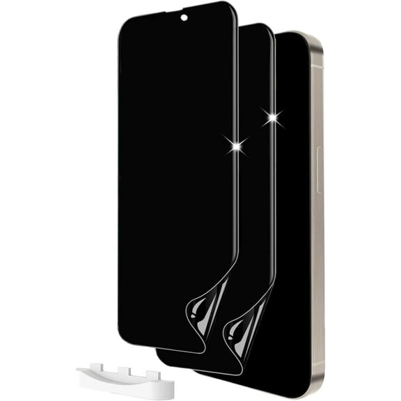 2 Pack Privacy Screen Protector for iPhone 15 Pro Max 6.7 Inch, Anti Spy Flexible TPU Film for iPhone 15 Pro Max Accessories [Not Glass], Case Friendly, Touch Sensitive