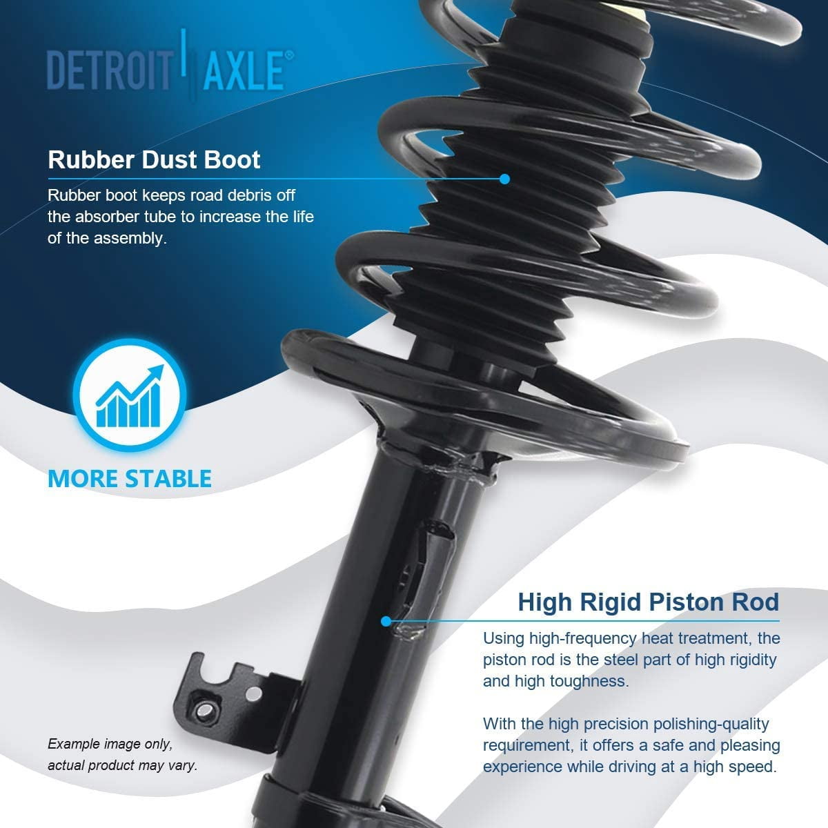 Detroit Axle - Front Struts for 2003-2008 Toyota Matrix Pontiac Vibe Complete 2pc Struts w/Coil Spring 2004 2005 2006 2007 Replacement Quick Install Ready Struts Assembly