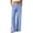 Blue, variant on Women's Vertical Striped Wide Leg Pants,Mid Rise Casual Loose Fit Pants with Patch Pocket,Blue Women's S-XXL