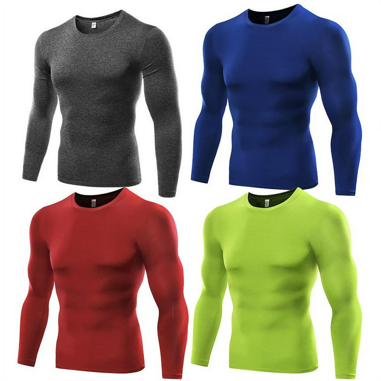 Men's Thermal Long Sleeve Compression Shirts, Winter Gear Sports Base Layer  Top, Basketball running training T-Shirt , Athletic Running T-Shirt